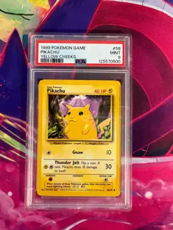 Pikachu 58/102 Base Set Yellow Cheeks English PSA Graded 9 Pokemon TCG - Image 1