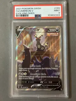 Pokemon Evolving Skies Umbreon V 189/203 Alternative Art Alt Holo Foil PSA 9 - Image 1