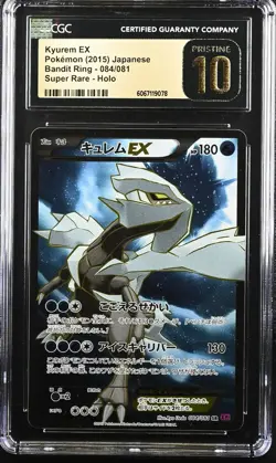 CGC 10 PRISTINE Kyurem EX Bandit Ring 084/081 Unlimited Pokemon 2015 POP 1 - Image 1