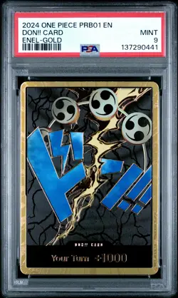 Don!! Card PSA9 2024 One Piece Prb01-Premium Booster -The Best- Enel-Gold # - Image 1