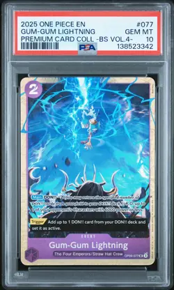 Gum-Gum Lightning PSA10 2025 One Piece Premium Best Selection Vol.4 #077 - Image 1