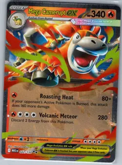 Mega Camerupt ex 022/132 ME01: Mega Evolution - Pokemon Card - NM - Image 1