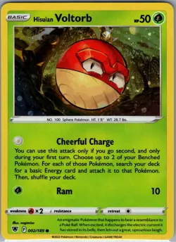 Hisuian Voltorb (Cosmos Holo) 002/189 Holo Deck Exclusives - Pokemon Card - NM - Image 1