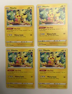 Pokemon Pikachu TCG Sword & Shield Lost Origin Card 052/196, LOT OF (4) - Image 1