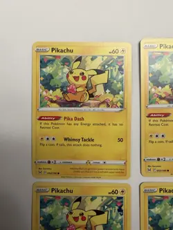 Pokemon Pikachu TCG Sword & Shield Lost Origin Card 052/196, LOT OF (4) - Image 3