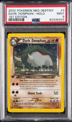 2002 POKEMON NEO DESTINY 1ST EDITION #3 DARK DONPHAN-HOLO PSA 9 - Image 1