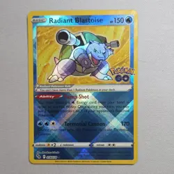 Pokemon TCG Radiant Blastoise 018/078 Pokemon GO Radiant Rare Basic Holo - Image 1