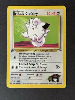 Erika's Clefairy 25/132 First Edition Gym Heroes WOTC Pokemon TCG HP - Image 1