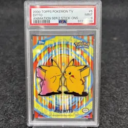 PSA 9 Ditto Animation Series 2 Stick-Ons 2000 Topps Pokemon TV MINT - Image 1