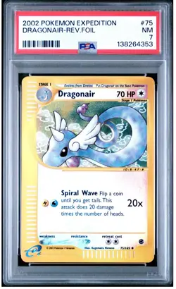 Pokemon TCG Dragonair 75/165 Expedition Base Set Reverse Holo PSA 7 - Image 1