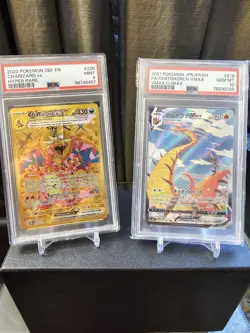 Pokemon PSA 10 JPN Centiskorch VMAX #219 & PSA 9 ENG Charizard EX #228 - Image 1