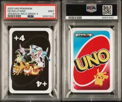 PSA 9 MINT Japanese Eeveelutions UNO WILD Draw 4 Pokemon Trading Card Game 2020 - Image 3