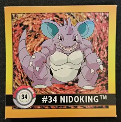 Nidoking 34 Artbox Series 1 Stickers Vintage Pokemon Trading Card Game 1999 NM - Image 1