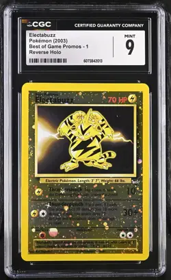 CGC 9 Electabuzz Winner Best of Game Promo 1 Reverse Holo Pokemon Card - Image 1