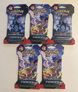 Pokemon Trading Cards 5-Pack NEW Scarlet & Violet Temporal Forces Sealed RPG - Image 1