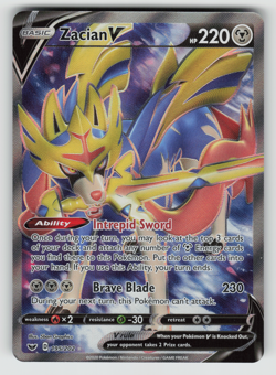 Zacian V Pokemon Sword & Shield Base Set 195/202 Full Art Ultra Rare NM - Image 1