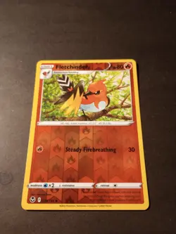 Pokemon Silver Tempest Fletchinder Reverse Holo Uncommon Card 028/195 NM - Image 1