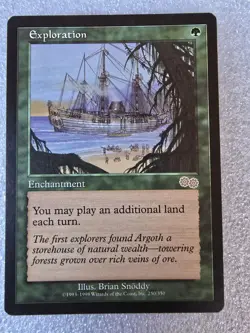 MTG Exploration Urza's Saga Rare Enchantment Old School Magic The Gathering - Image 1