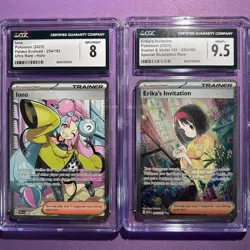 2 Card Bundle Erika's Invitation 203/165 Iono 254/193 Pokemon Paldea Evolved - Image 1