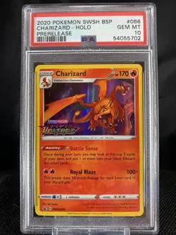 PSA 10 CHARIZARD Holo #SWSH066 Pokemon Vivid Voltage Build Prerelease Promo GEM - Image 1