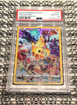 PSA 10 💎 2023 Pokemon Sword & Shield Crown Zenith #160 Pikachu Crown Zenith - Image 1