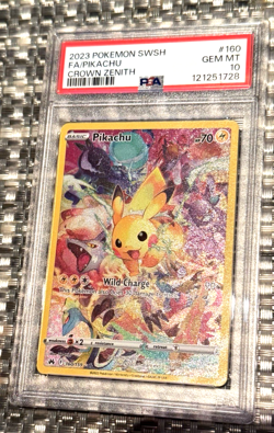 PSA 10 💎 2023 Pokemon Sword & Shield Crown Zenith #160 Pikachu Crown Zenith - Image 3