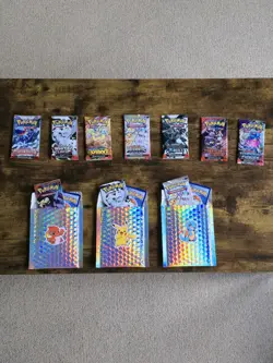 Pokemon Mystery Pack - GUARANTEED EX/V/VMAX + Sealed Booster + Catds & Stickers! - Image 1
