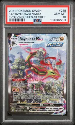 2021 POKEMON SWORD & SHIELD EVOLVING SKIES SECRET FULL ART/RAYQUAZA VMAX PSA 10 - Image 1