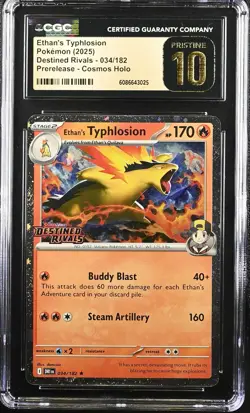 2025 Pokemon Destined Rivals Ethan's Typhlosion #034 Prerelease CGC 10 PRISTINE - Image 1