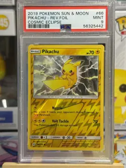 Pikachu Reverse Holo 66/236 Cosmic Eclipse Pokemon PSA 9 - Image 1