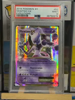 Mewtwo EX 52/108 Evolutions Pokemon PSA 9 - Image 1