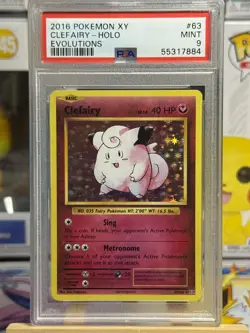 Clefairy Holo 63/108 Evolutions Pokemon PSA 9 - Image 1