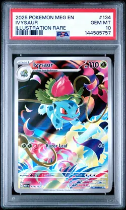 2025 POKEMON MEG EN-MEGA EVOLUTION ILLUSTRATION RARE #134 IVYSAUR PSA 10 - Image 1