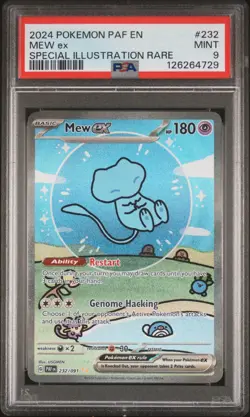 2024 POKEMON PAF EN-PALDEAN FATES SPECIAL ILLUSTRATION RARE #232 MEW EX PSA 9 - Image 1