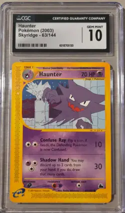 CGC 10 Haunter 2003 Pokemon Skyridge E-Series Vintage - Image 1