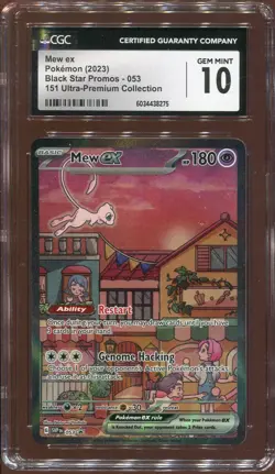 2023 POKEMON BLACK STAR PROMOS 151 ULTRA PREM COLL #053 MEW EX CGC 10 GEM MINT - Image 1