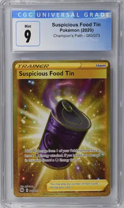 Suspicious Food Tin 080/073 Secret Rare Holo Champion's Path Pokemon CGC 9 Mint - Image 1