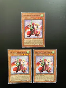 Yugioh Harpie's Pet Baby Dragon SD8-EN017 Common 1st Edition MP/HP X3 - Image 1