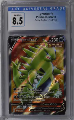 Tyranitar V #154/163 Ultra Rare Full Art Battle Styles Pokemon CGC 8.5 Nm/mint - Image 1