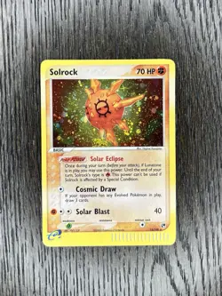 Solrock Pokemon 2003 EX Sandstorm e-Reader #13/100 Holo Swirl NM - Image 1