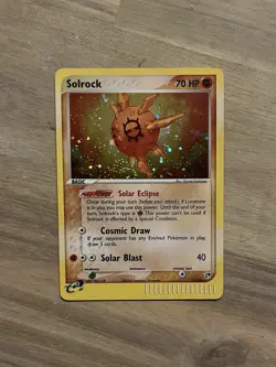 Solrock Pokemon 2003 EX Sandstorm e-Reader #13/100 Holo Swirl NM - Image 2