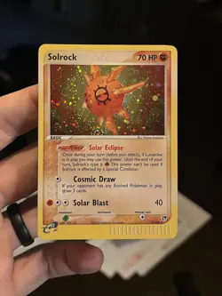 Solrock Pokemon 2003 EX Sandstorm e-Reader #13/100 Holo Swirl NM - Image 3