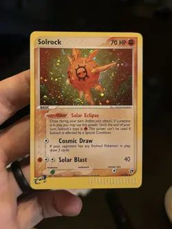 Solrock Pokemon 2003 EX Sandstorm e-Reader #13/100 Holo Swirl NM - Image 4