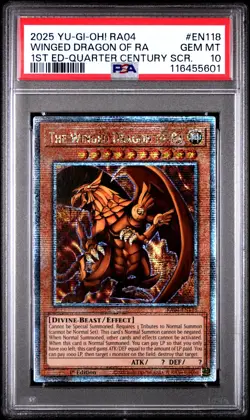 Yugioh 2025 The Winged Dragon of Ra RA04-EN118 QCSR 1st Edition PSA 10 - Image 1