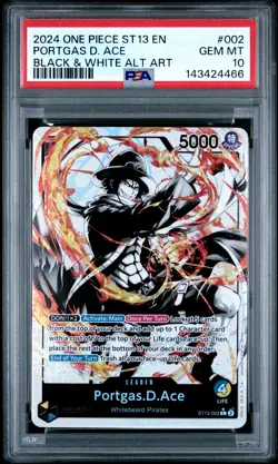 2024 ONE PIECE ULTRA DECK ST13-THE THREE BROTHERS #002 PORTGAS D. ACE PSA 10 - Image 1