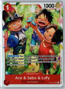 Carrying On His Will #OP13-007 Ace & Sabo & Luffy - Image 1