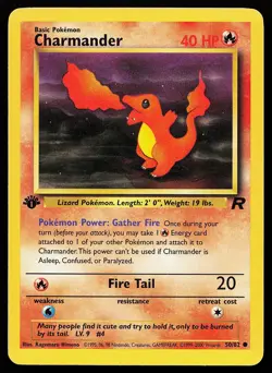 Charmander 50/82 Common 1st Edition Team Rocket Pokemon Card - Image 1