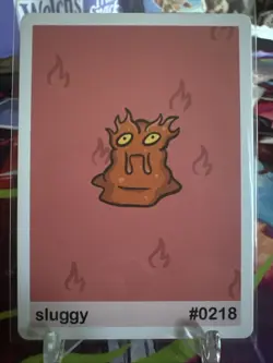 Sluggy (Slugma)card #0218 - Gen 2 Pookiemoot Fan Art - Pokemon - Image 1