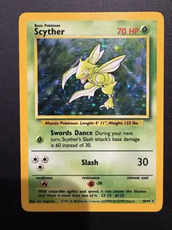 Scyther Holo Card 10/64 Pokemon Jungle Error Card No Symbol, LP Condition - Image 1
