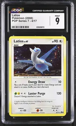 CGC 9 MINT Latios 2008 POP Series 7 4/17 Holo Pokemon Card - Image 1